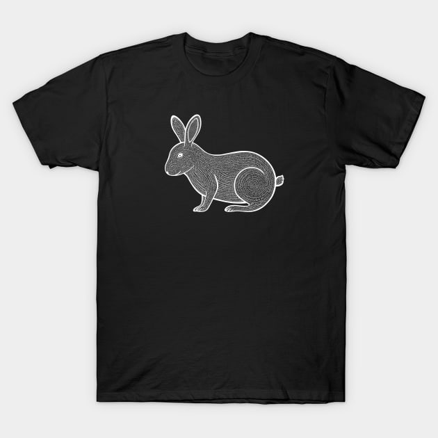 Rabbit Ink Art - detailed pet and farm animal design T-Shirt by Green Paladin